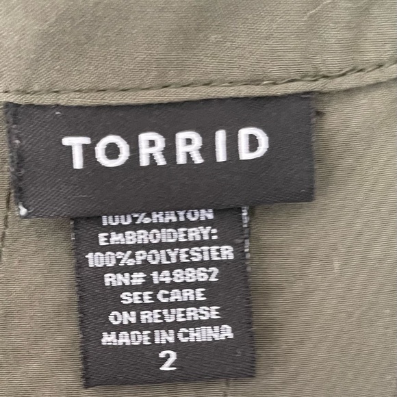 Torrid size 2. Olive green blouse. - Picture 3 of 3
